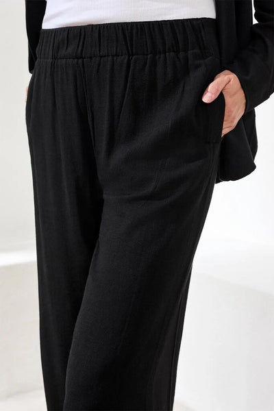 Tribal Flowy Linen-Blend Wide Leg Pant