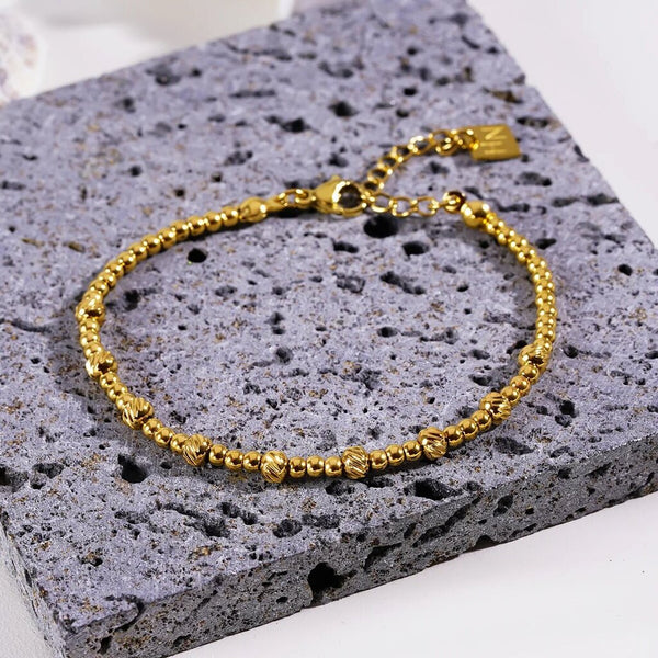 Hackney Nine 'Annabeth' Twin-Bead Fusion Chain Bracelet - Gold