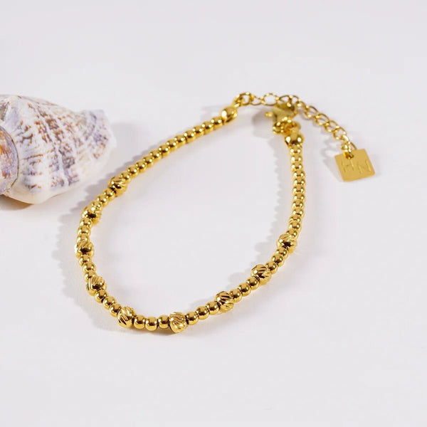 Hackney Nine 'Annabeth' Twin-Bead Fusion Chain Bracelet - Gold