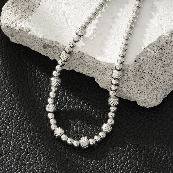 Hackney Nine 'Annabeth' Twin-Bead Fusion Chain Bracelet - White Gold