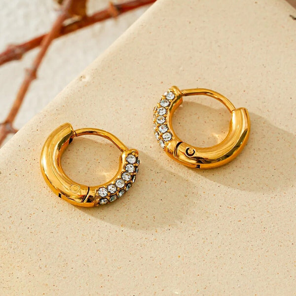 Hackney Nine 'Bisho' Pavé Zirconia Classic Mini Hoop Earrings