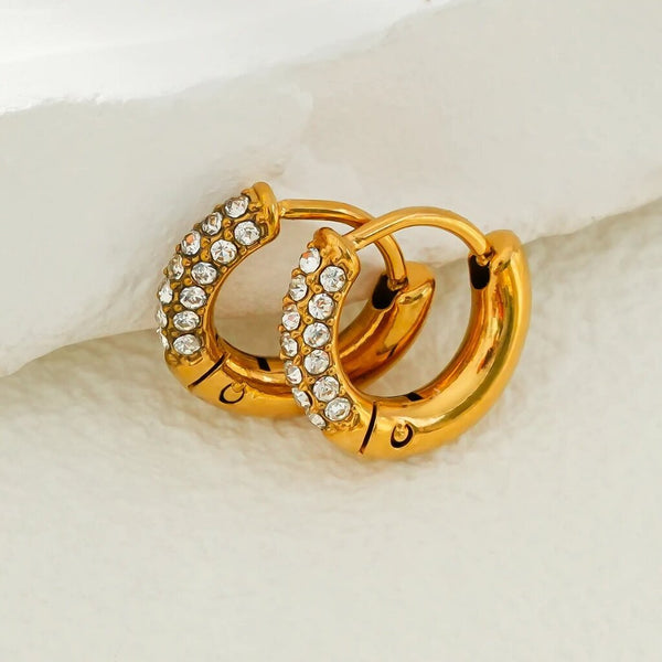 Hackney Nine 'Bisho' Pavé Zirconia Classic Mini Hoop Earrings