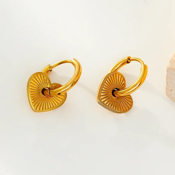 Hackney Nine 'Endear' Romantic Heart Charm Hoop Earrings