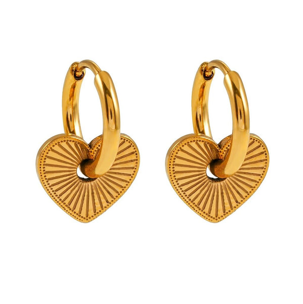Hackney Nine 'Endear' Romantic Heart Charm Hoop Earrings