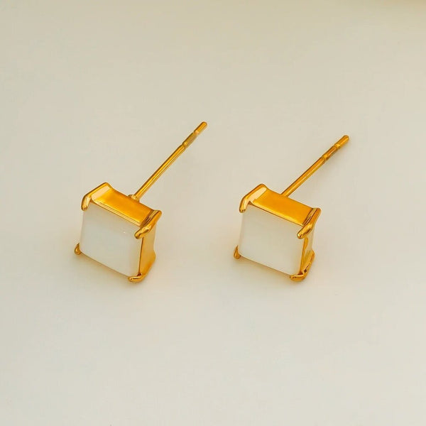 Hackney Nine 'Erith' Natural Shell Square Stud Earrings