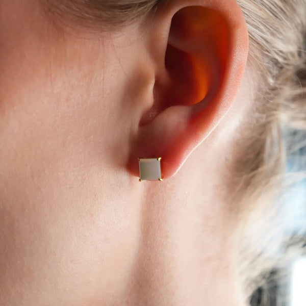 Hackney Nine 'Erith' Natural Shell Square Stud Earrings