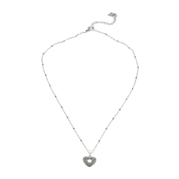 Hackney Nine 'Eternal' Double Heart Pavé Zirconia Pendant Necklace