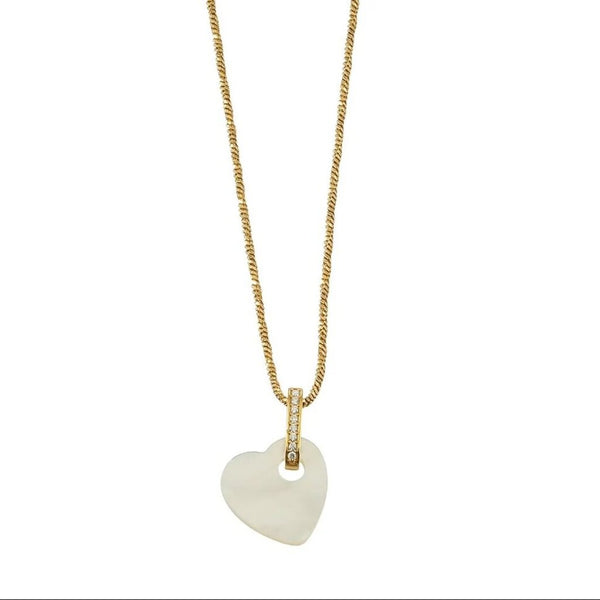 Hackney Nine 'Kao' Mother of Pearl Heart Pendant Necklace