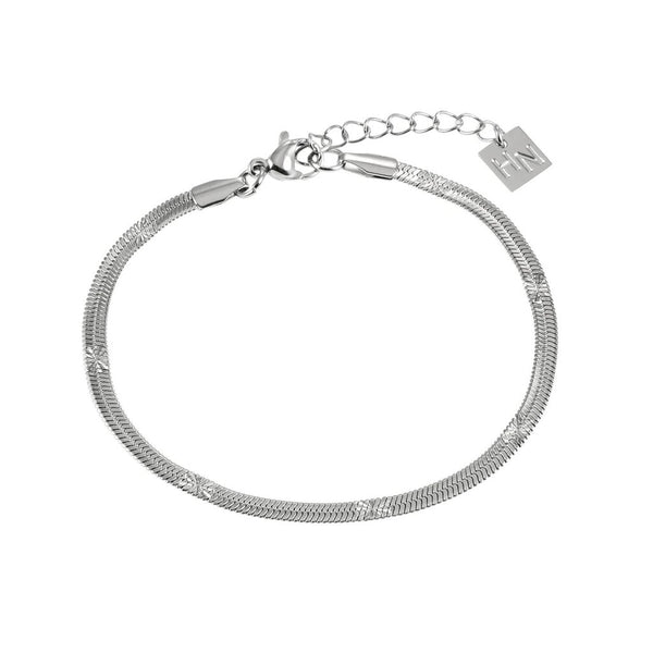 Hackney Nine 'Muker' Star Embossed Snake Chain Bracelet
