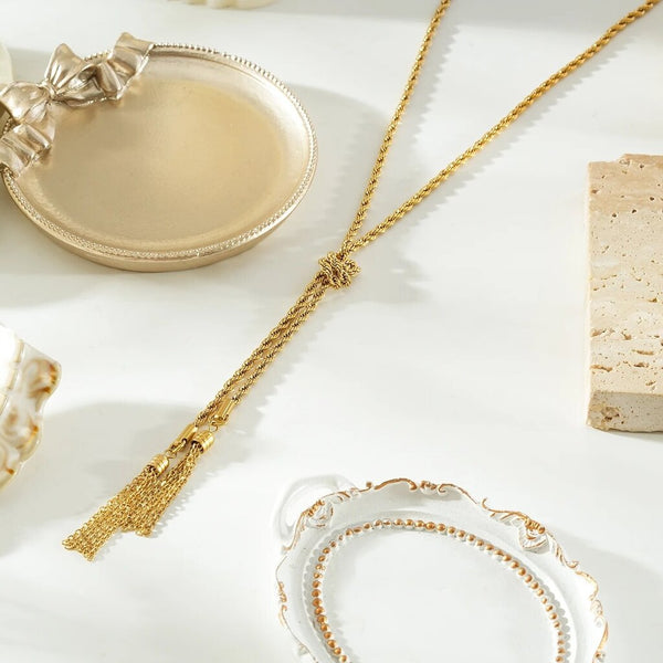 Hackney Nine 'Pio' Rope Chain Tassel Y-Necklace