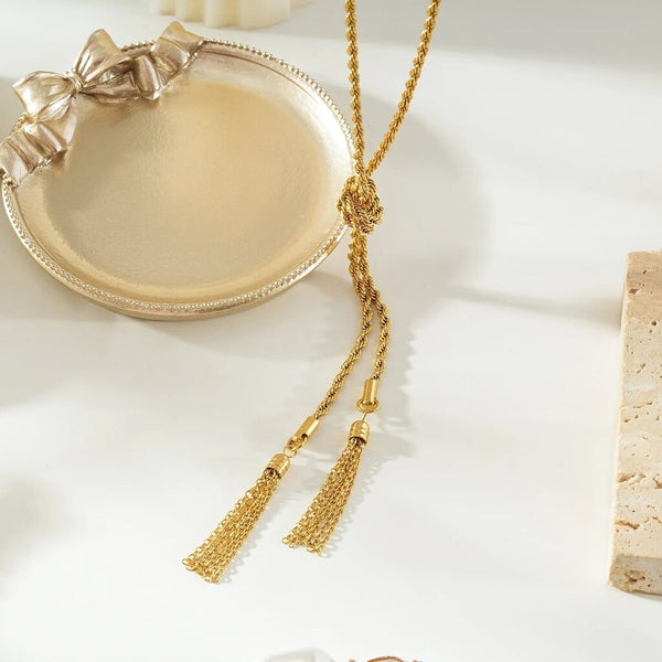 Hackney Nine 'Pio' Rope Chain Tassel Y-Necklace