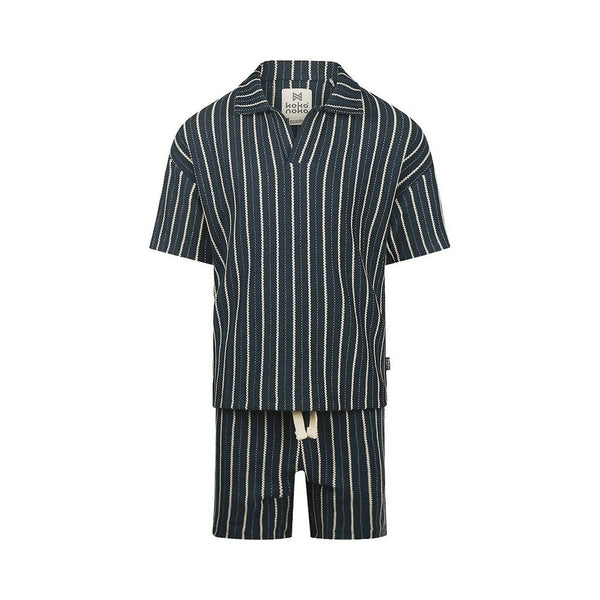 Koko Noko Navy Stripe Top And Shorts Set