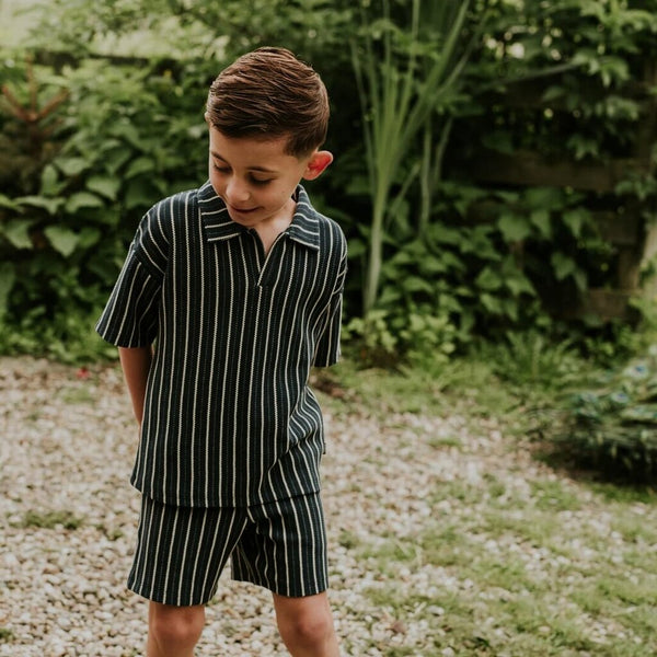 Koko Noko Navy Stripe Top And Shorts Set