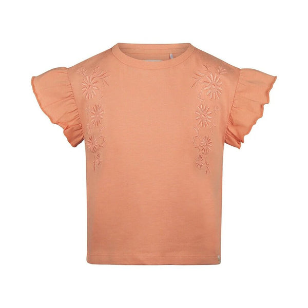 Koko Noko Floral Embroidered Ruffle T-Shirt