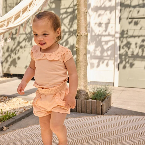 Dirkje Peach Ruffle Shorts