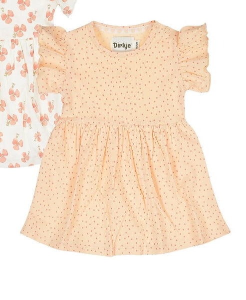 Dirkje Peach Dotted Dress