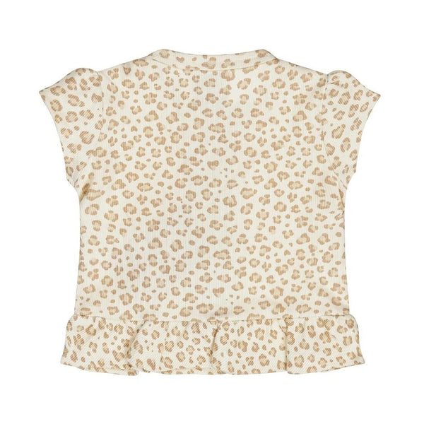 Dirkje Leopard Print Ruffle T-Shirt