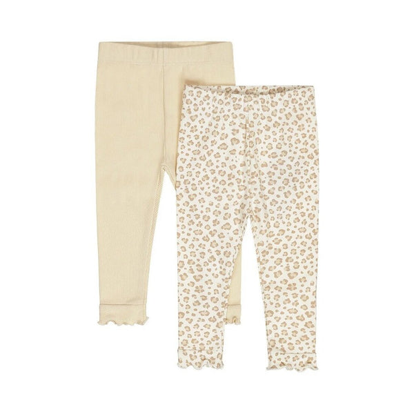 Dirkje 2-Piece Off-White + Leopard Print Leggings