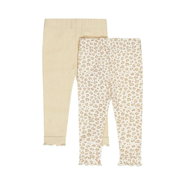Dirkje 2-Piece Off-White + Leopard Print Leggings
