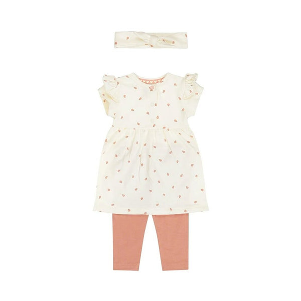 Dirkje Ladybug Print Dress, Leggings + Headband Set