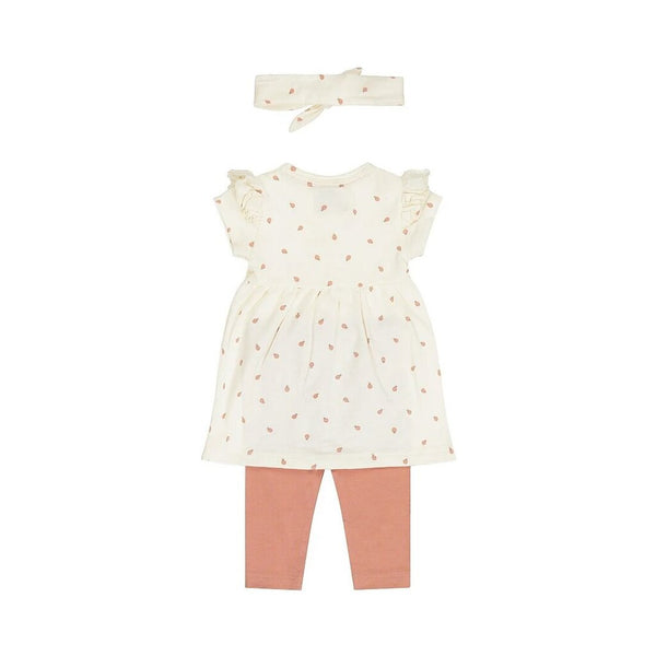 Dirkje Ladybug Print Dress, Leggings + Headband Set