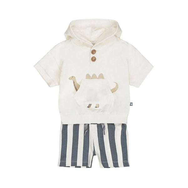 Dirkje Dino Hoodie + Striped Shorts Set