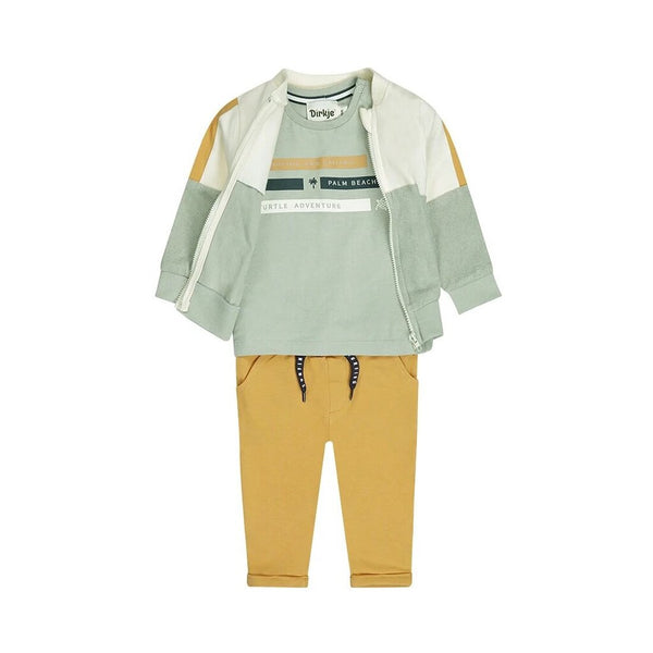 Dirkje 3-Piece Joggers, Zip Front Sweater + Graphic Tee Set