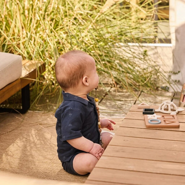 Dirkje Navy Printed Polo Shirt + Shorts Set