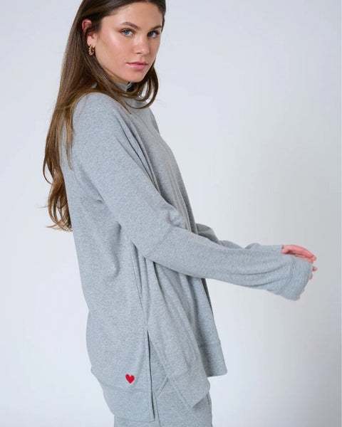 Preloved 'Alana' Cozy Top - Grey Mix