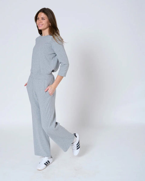 Preloved 'Maja' Wide Leg Sweatpants - Grey Mix