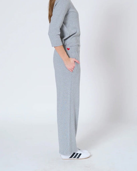 Preloved 'Maja' Wide Leg Sweatpants - Grey Mix