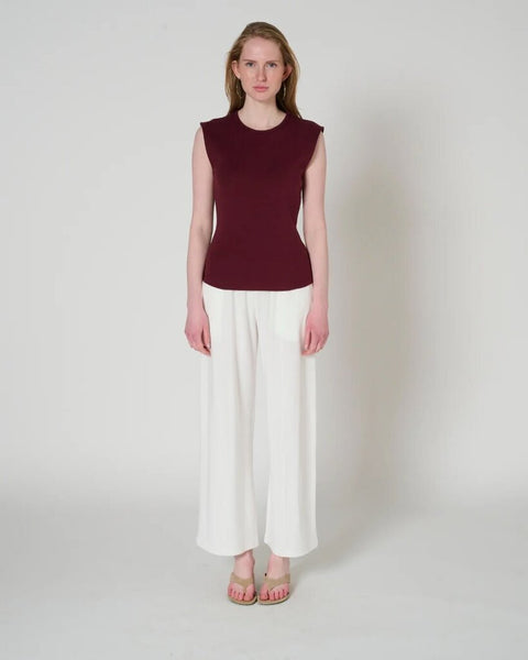 Preloved 'Sharon' Wide Shoulder Tank - Chocolate Truffle