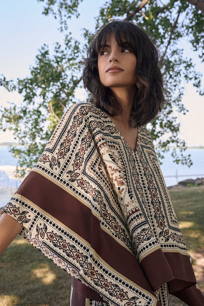 Joseph Ribkoff 262260 Georgette Printed Poncho Top