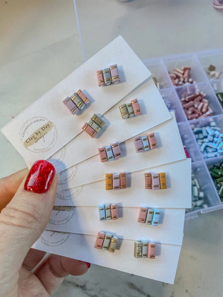 Clay by Day Book Library Stud Earrings
