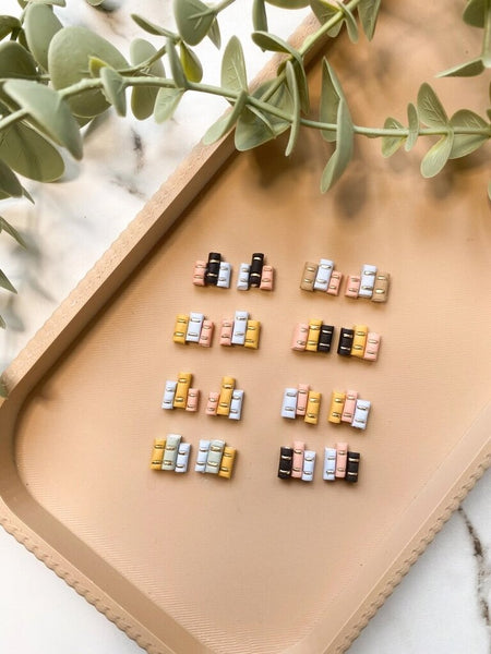 Clay by Day Book Library Stud Earrings