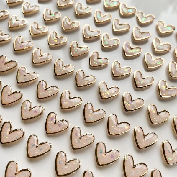 Clay by Day Gold Trim Heart Studs