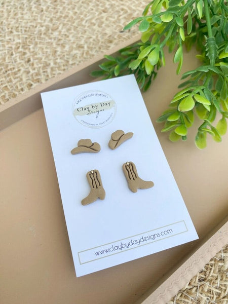 Clay by Day Mini Country Western Earring Duo