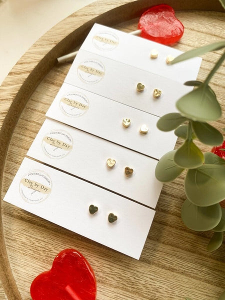 Clay by Day Mini Gold Plated Heart Studs