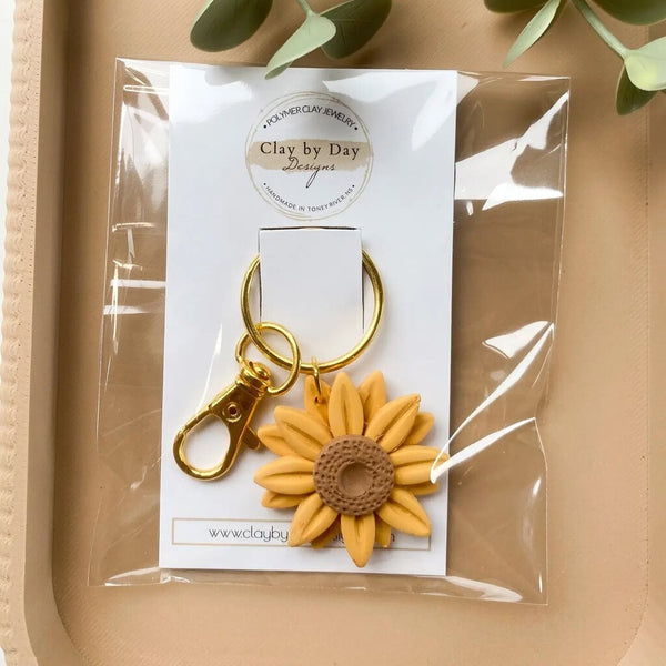 Clay by Day Sunflower Keychain
