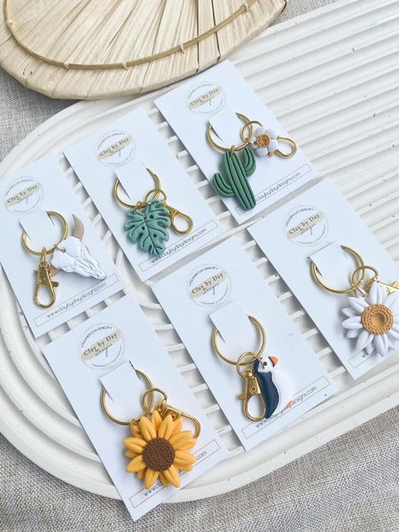 Clay by Day Sunflower Keychain