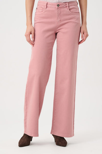 Joseph Ribkoff 'Goldie' Classic Wide-Leg Stretch Jeans - Vintage Rose