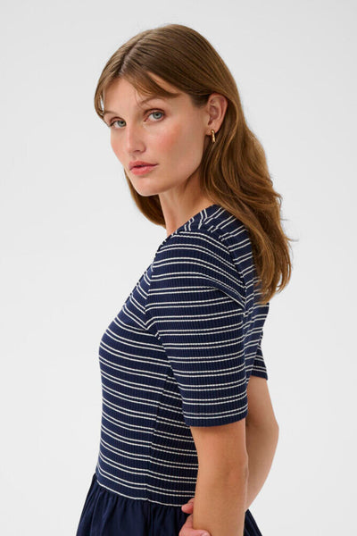 Soaked in Luxury 'Simone' Striped Midi Dress - India Ink