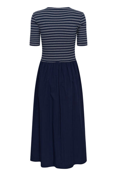 Soaked in Luxury 'Simone' Striped Midi Dress - India Ink