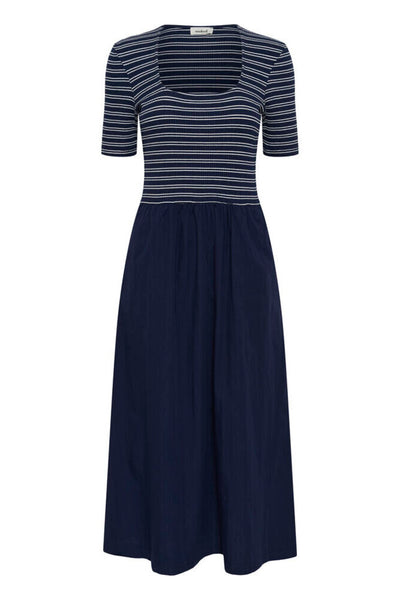 Soaked in Luxury 'Simone' Striped Midi Dress - India Ink