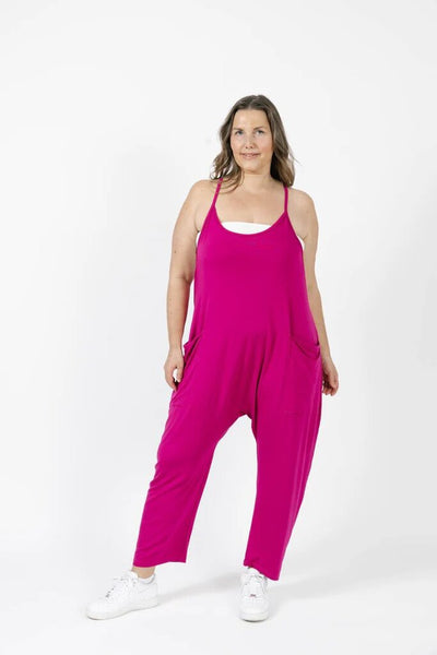 Smash + Tess 'Abigael' Romper - Berry Pink