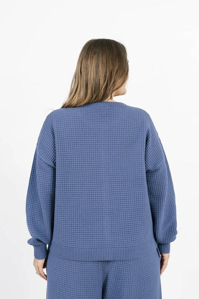 Smash + Tess 'Megan' Waffle Cardigan - Slate Blue
