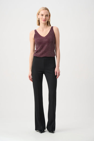 Joseph Ribkoff 252915 Metallic Knit Camisole - Elderberry
