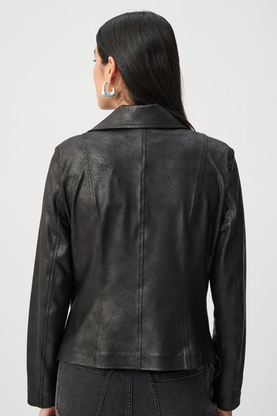 Joseph Ribkoff 263908 Foiled Knit Moto Jacket