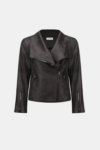 Joseph Ribkoff 263908 Foiled Knit Moto Jacket