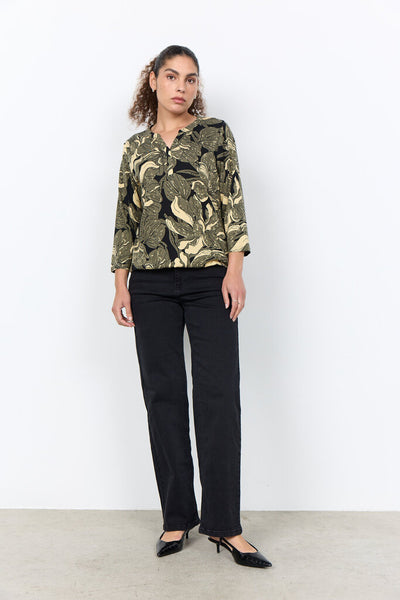 Soyaconcept 'Felicity' 3/4 Sleeve Floral Blouse - Grape Leaf